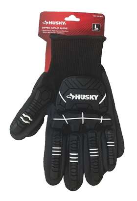 Husky 662909996183 Nitrile Dipped Gloves Size Large Cut Level Black And White. New