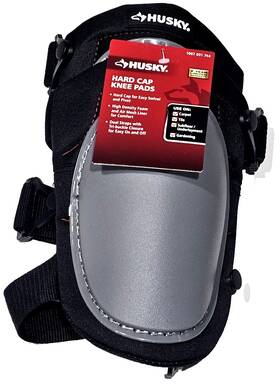 Husky 731919671608 Hard Cap Knee Pads High Density Foam Dual Straps With Tri-buckle Closure