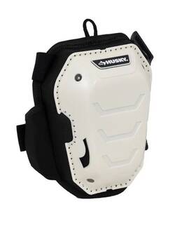 Hd00411 Husky Memory Foam Hard Cap Knee Pad White Heavy-duty With Adjustable Straps