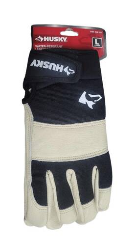 Hk86025-lcc6 Husky Cowhide Water Resistant Performance Work Glove With Spandex Back - L