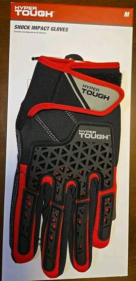 Hyper Tough 781513664728 Shock Impact Multi Purpose Work Glove Medium Touchscreen Compatible