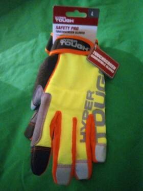 Ht777772-23 Hyper Tough Safety Pro Touchscreen Gloves Large 4-way Spandex Reflective Padding