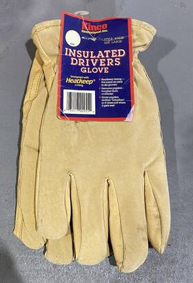 94hk Kinco 035117009554 Mens Lined Grain Suede Pigskin Gloves Heat Keep Lining Large