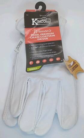 Kinco 035117925038 Nwt Womens Pearl Premium Full Grain Goatskin Driver Leather Glove Small