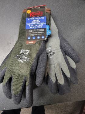 1782 Kinco Frostbreaker 2 Pair Pack Green/grey Thermal Grip Size Large