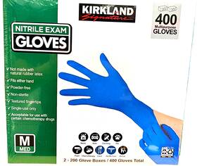 1905318 Kirkland Signature Nitrile Exam Gloves Medium Powder Free 2x200 Count Exp 03/28