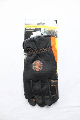 Klein Tools 092644600036 Unisex Reinforced Electricians Gloves Ca4 Black/orange Large Nwt