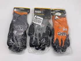 60580 Klein Tools Lot 3 - A1 Cut Knit Dipped Gloves M L 2 Touchscreen Glove 2pk