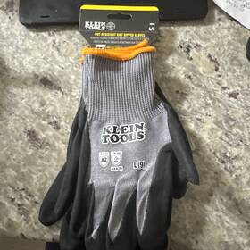 60585 Klein Tools Knit Dipped Gloves Cut Level A2 Touchscreen Large 2-pair