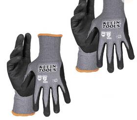 60589 Klein Tools Knit Dipped Gloves Cut Level A4 Touchscreen Large 2-pair