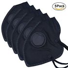 Kouzhao-1797-5 Pack-black Muryobao Mouth Mask Anti Pollution Unisex Outdoor Protection Layer Filter
