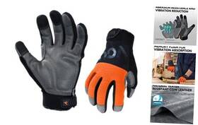 Ca7723wr-ml-ora-l Laborsing Safety Products Inc 1-pair Anti-vibration Work Gloves Large Pack Of 1 Orange-cow Leather