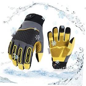 Ca7724flwp-ml-gra-l Laborsing Safety Products Inc. Winter Work Gloves For Men Cold Weather Waterproof Large Pack Of 1