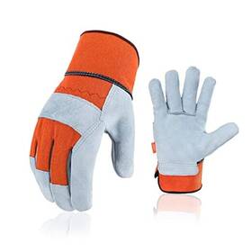 Cb3501-ml-ora-l Laborsing Safety Products Inc. 1-pair Leather Work Gloves - Mens Gardening And Rigger Size L
