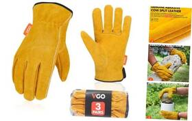 Cb9501p3-g-xl Laborsing Safety Products Inc. 3-pairs Unlined Cowhide Split X-large Pack Of 3 Gold - Leather