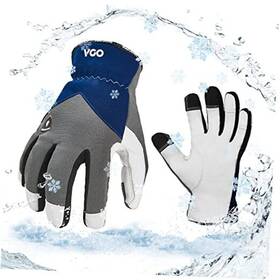 Ga7711fw-ml-gra-l Laborsing Safety Products Inc. 1pair /32 F Winter Leather Work Gloves Cold Weather Waterproof Large Gray