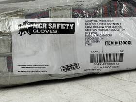 1300xl Mcr Safety Select Shoulder Split Cow Gloves Xl Blue With Red Stripes
