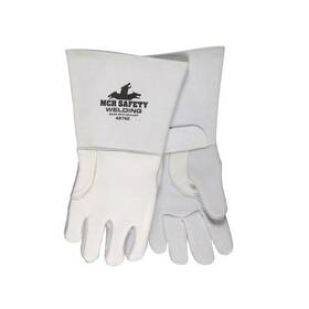 49750l Mcr Safety Elkskin Welding Gloves Large Pearl Gray 5 Inches Gauntlet Cuff