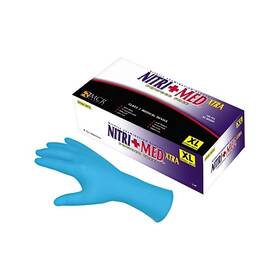 6032m Mcr Safety Nitrile Disposable Gloves Nitrishield Rolled Cuff Unlined Medium