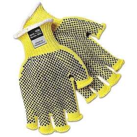 9369l Mcr Safety Pvc Dotted Synthetic Fiber String Knit Gloves Large Knit-wrist Yellow Dots 2