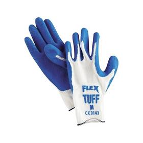 9680m Mcr Safety Flex Tuff Latex Dipped Gloves Medium Blue/white - 12 Per Doz