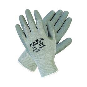 9688l Mcr Safety Flex Tuff-ii Latex Coated Gloves Large Gray - 12 Per Doz