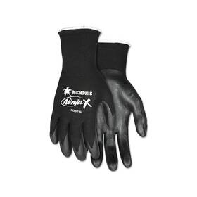 N9674m Mcr Safety Ninja X Bi-polymer Coated Palm Gloves Medium Black - 12 Per Dz