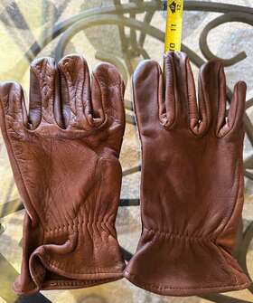 430pl Midwest L Mid West Genuine Dark Brown Calfskin Motorcycle/driving/work Gloves Medium New