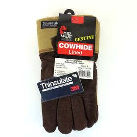 7750thb Midwest Mid West Genuine Lined Gloves Suede Canvas Size 8 Work Thinsulate Style#