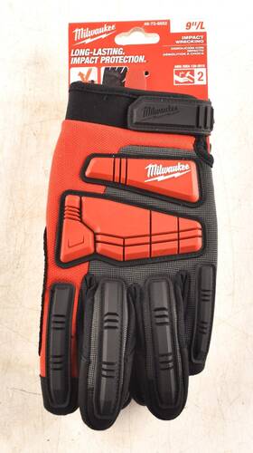 48-73-8552 Milwaukee 045242062621 Impact Wrecking Padded Palm Glove 9 Inch L