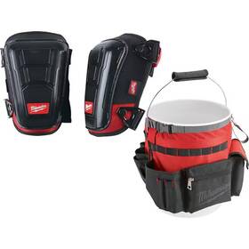 Milwaukee 313102121147 High Performance Hard Shell Knee Pads With Bucket Organizer Tool Bag