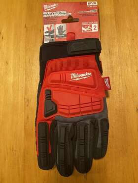 48-22-8753 Milwaukee Xl Red Impact Demolition Gloves New #48-22-8753 10 Inch Xl/tg