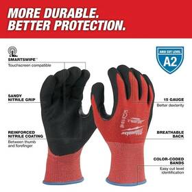 48-22-8926 Milwaukee Medium Red Nitrile Level 2 Cut Resistant Dipped Work Gloves