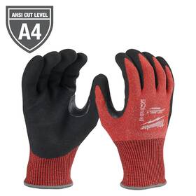 48-22-8947 Milwaukee Large Red Nitrile Level 4 Cut Resistant Dipped Work Gloves