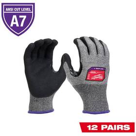 48-73-7011b Milwaukee Cut Protection Dipped Gloves A7 Level 18 Ga Gray M