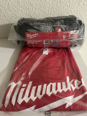 48-73-8732b Milwaukee Cut Lvl 3 Work/safety Gloves Pack Of 12 New Gift T-shirt Xl Included