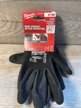 48-73-8901 Milwaukee Black Nitrile Level 1 Cut Resistant Dipped Work Gloves - M