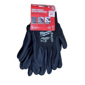 48-73-8903 Milwaukee 48-73-8908 New 3 Pair Cut Level 1 Nitrile Dipped Gloves 10 Inch Xl