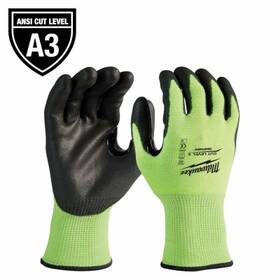 48-73-8932 Milwaukee 6 Pack - Polyurethane Dipped Work Gloves Cut Level 3 Mens L
