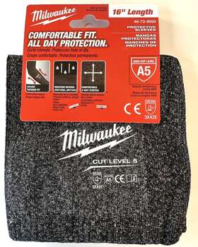 48-73-9050 Milwaukee 16 In Ansi Cut Level 5 Protective Arm Sleeves Black Model