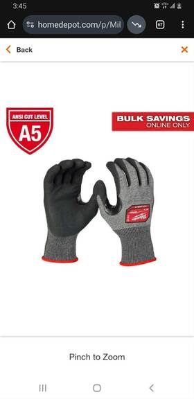 Milwaukee 705353785689 Xx-large High Dexterity Cut 5 Resistant Nitrile Dipped Outdoor And Work Gloves