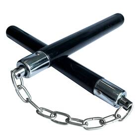 Msgumiho 799060008865 Safe Solid Rubber Nunchucks Nunchakus With Steel Chain And Bearing Ball Black