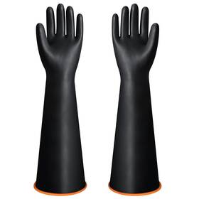 Nobgum 749390894447 22 Inch Chemical Resistant Gloves Reusable Heavy Black Yellow