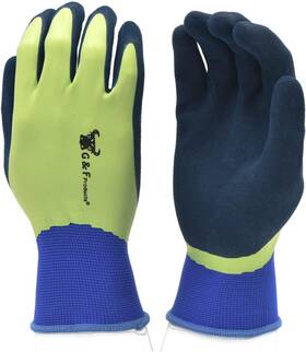 1536l-6 Onestop-stores 313104659655 G And F 6 Pair Pack Aqua Gardening Mens Gloves With Double Microfoam Late