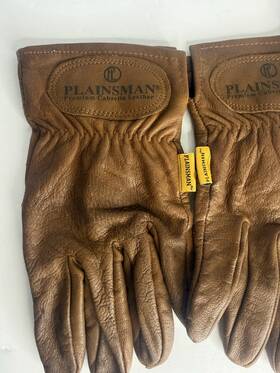 021407 Plainsman Premium Cabretta Leather Work Gloves Brown Size M 2 Pack
