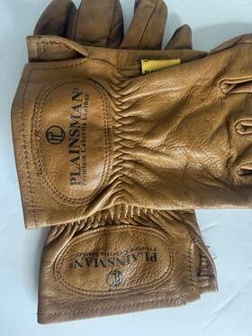 02229 Plainsman Premium Leather Work Gloves Brown Size L 2 Pack