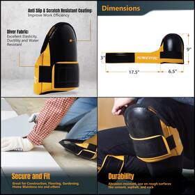 71878 Powertec 843441125464 Knee Pads For Work Construction Flooring Gardening 1 Pair