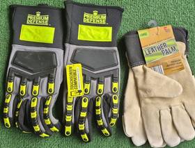 3375 Premium Defense Midwest And Leather Palm Touchscreen Work Gloves Large 2-pack