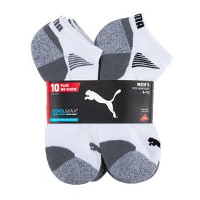 1489812 Puma Mens No Show Socks 10 Pairs White