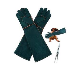 16897496957232 Qwlwbu 1 Pair Animal Handling Gloves Bite Proof Leather Welding 24.4in